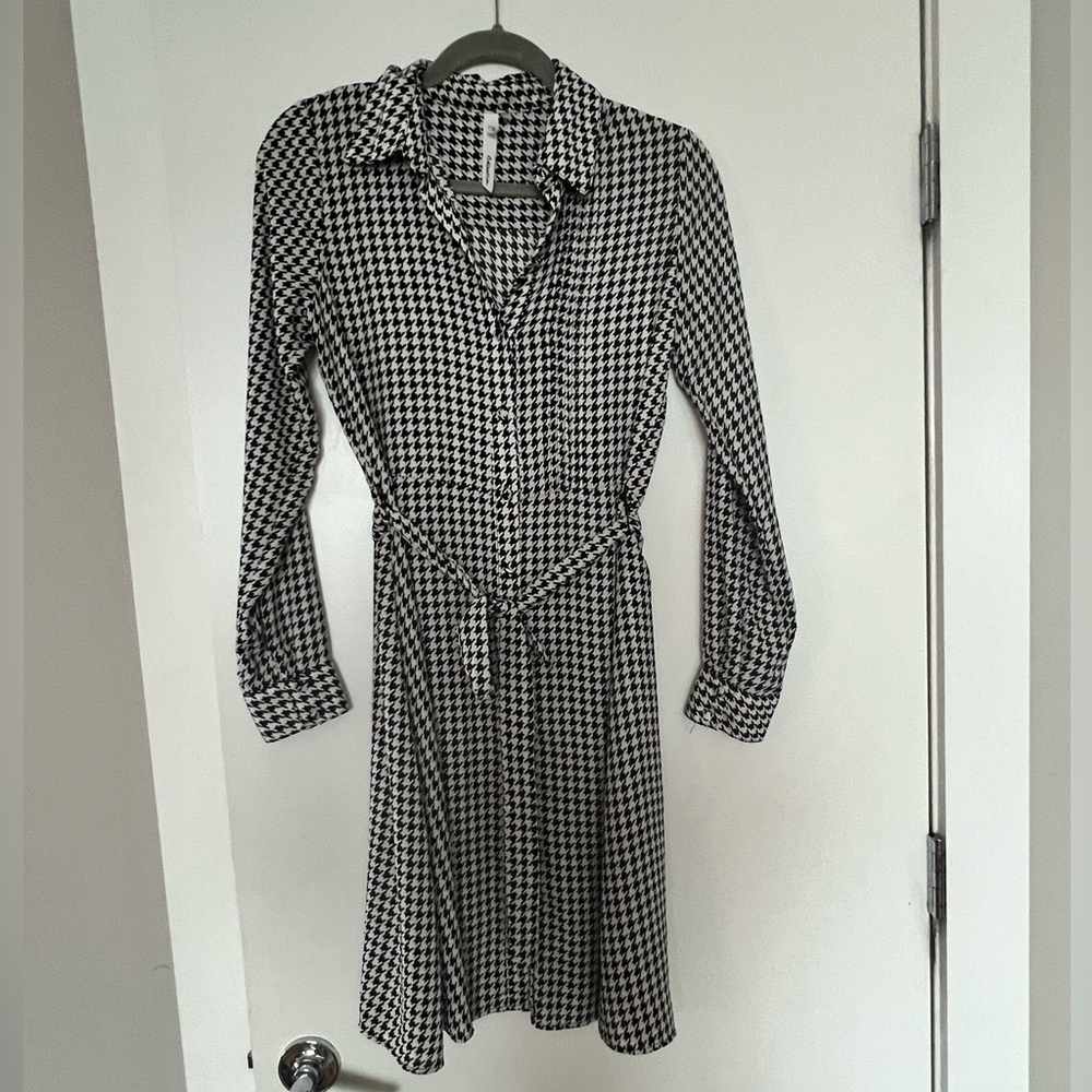 Black and white dress with belt